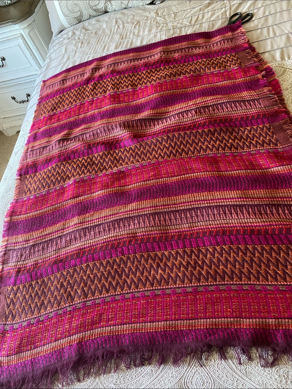 Echo Pink, Orange & Burgundy Woven Scarf